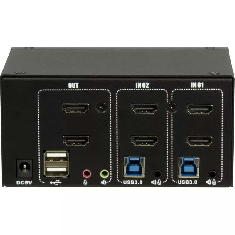 Comutador KVM Inter-Tech IPC AS-22HUS 2 portas USB