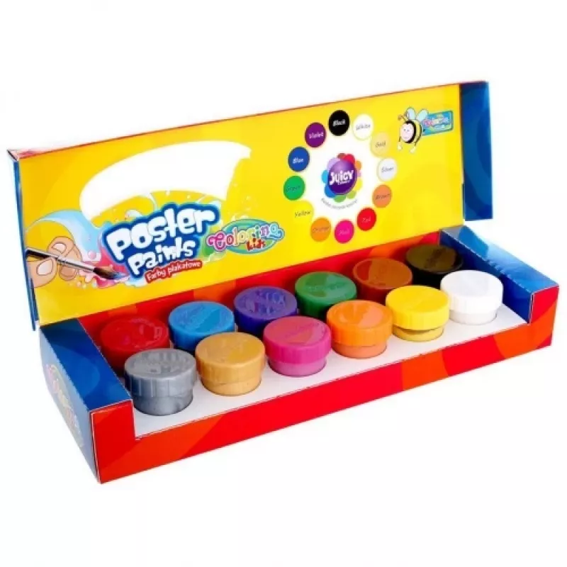 Tintas de cartaz Colorino Kids 12 cores 20 ml