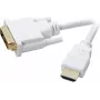 Cabo adaptador DVI / HDMI SpeaKa Professional DVI-D 18+1 polos ficha, HDMI-A ficha 2,00 m branco SP-7870336 contactos banhados a ouro cabo DVI (SP-7870336)