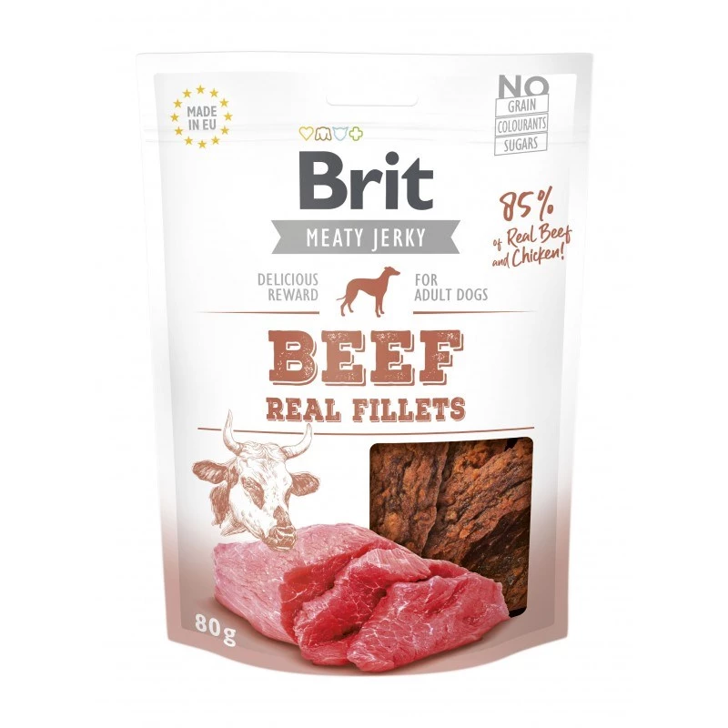 BRIT Meaty Jerky Beef Fillets - snack para cães - 200 g