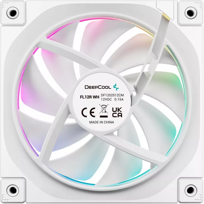 DeepCool FL12R Reverse ventoinha de caixa de 120 mm, 500–2150 rpm, 33,9 dB, branca