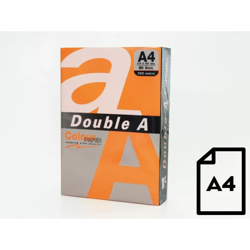 Papel colorido Double A, 80g, A4, 500 folhas, açafrão