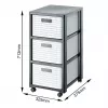 Unidade de gavetas Rotho Country Cinzento Branco, 3 gavetas, Tecnopolímero, 325×712×375 mm, antracite/branco, com rodas de transporte
