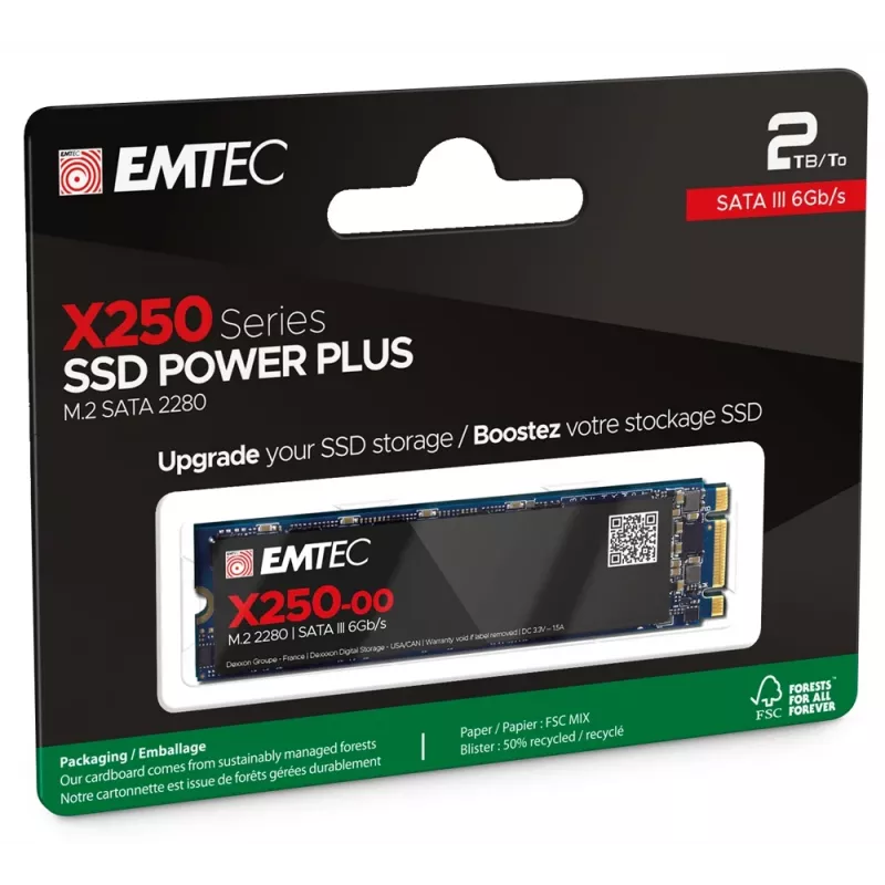 Unidade SSD Emtec X250 2 TB M.2 Serial ATA III 3D NAND