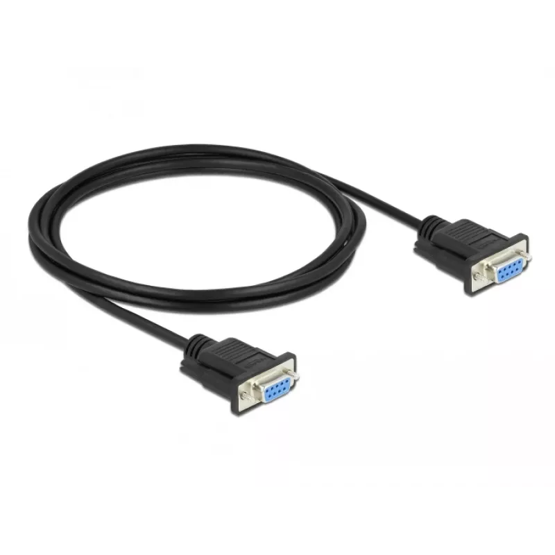 Cabo série DeLOCK 86605 preto 2m RS-232 Sub-D9