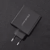 Qoltec 51716 carregador de parede 63 W, USB-C PD + USB QC 3.0, 5-20 V 1,5-3 A, preto