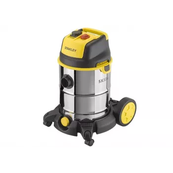 STANLEY SXVC30XTDE aspirador de sólidos e líquidos, 30 l, 1600 W, aço inoxidável, preto/amarelo