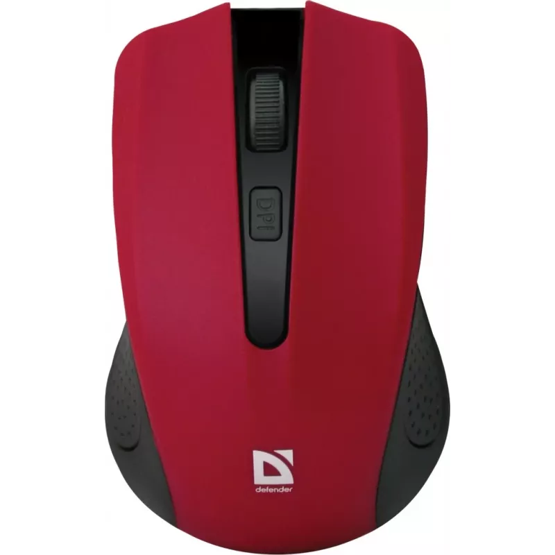 Rato ótico sem fios DEFENDER MM-935 RF – ambidestro, 1600 DPI, vermelho, recetor RF USB, pilhas AAA