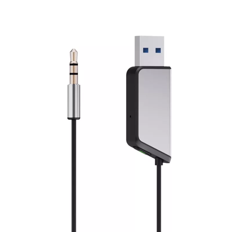 Savio TR-16 transmissor adaptador AUX com função mãos-livres, Bluetooth 5.3, Google Assistant/Siri