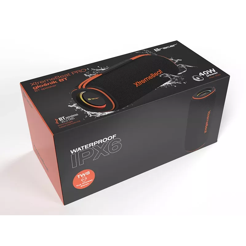 Altifalante portátil Bluetooth Tracer XtremeBeat Pro TWS preto 40 W
