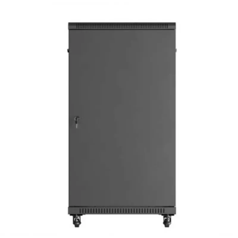 Armário rack LANBERG FF01-6222-12B 22U 600x1200 mm preto com portas frontal e traseira de vidro