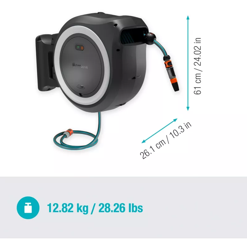 Gardena PowerRoll XXL 18V P4A Solo caixa de mangueira de parede a bateria, 40 m