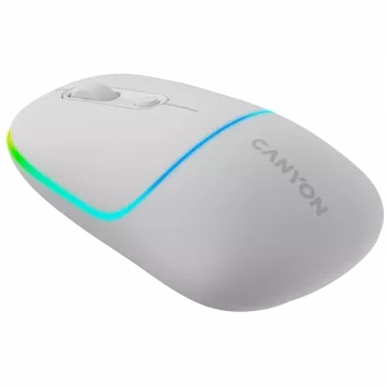 Rato Canyon MW-22 CNS-CMSW22SW – 2 em 1 Bluetooth/2,4 GHz – ótico – 800/1200/1600 DPI – 4 botões – iluminação RGB – recarregável – branco neve