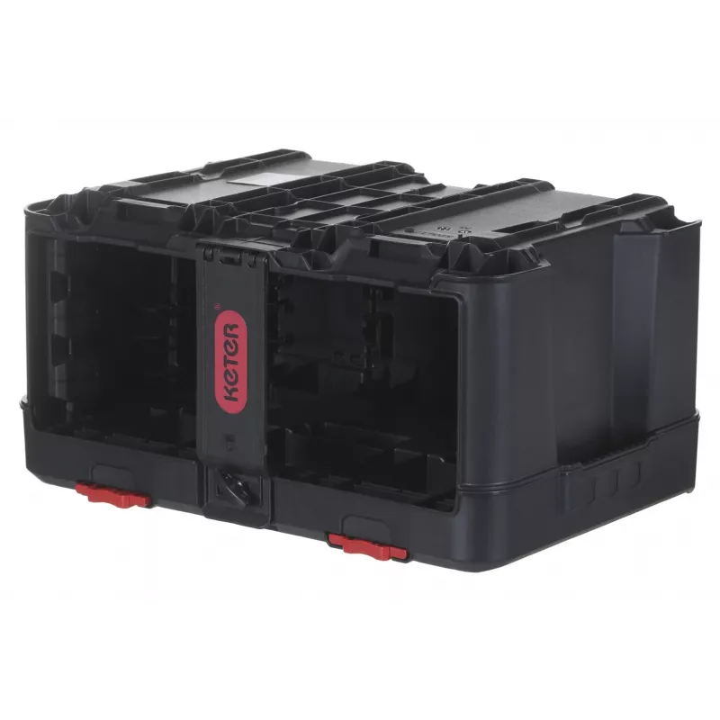 Caixa de ferramentas KETER Stack'N'Roll (17210831/253380) com 3 organizadores preto