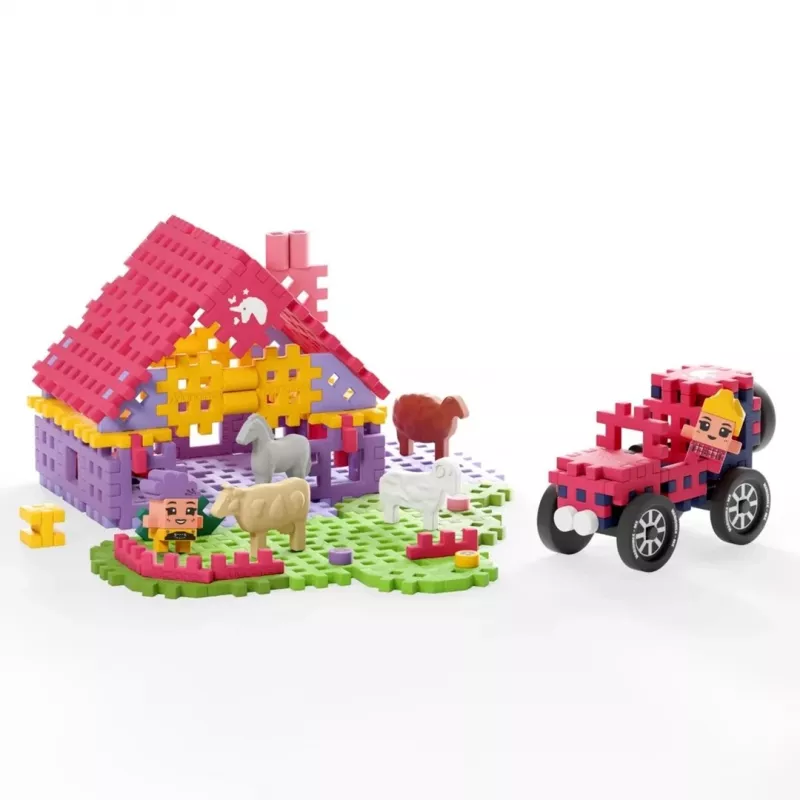 Marioinex Mini Waffle conjunto de construção de 112 peças – Farmer Urocze Ranczo, multicolorido, idade 6+