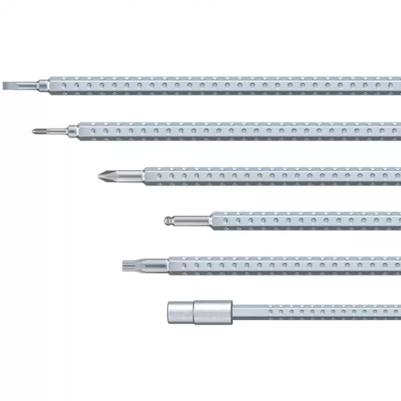 Wiha 27820 System 4 conjunto de chaves de fendas com lâminas intercambiáveis, 11 peças, fenda/Phillips/TORX/sextavado, com bolsa enrolável, preto/vermelho
