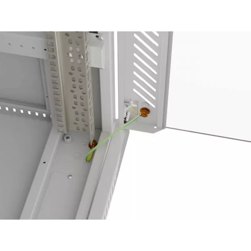 Armário rack de chão LANBERG 19 polegadas 42U 600×600 mm cinzento com porta de vidro e LCD (embalagem plana)