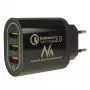 Carregador de parede USB MACLEAN MCE479B — 3 portas USB, potência total 18W, compacto