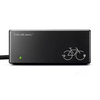 Carregador para bicicleta elétrica QOLTEC 36V–42V 2A com ficha GX12 de 3 pinos