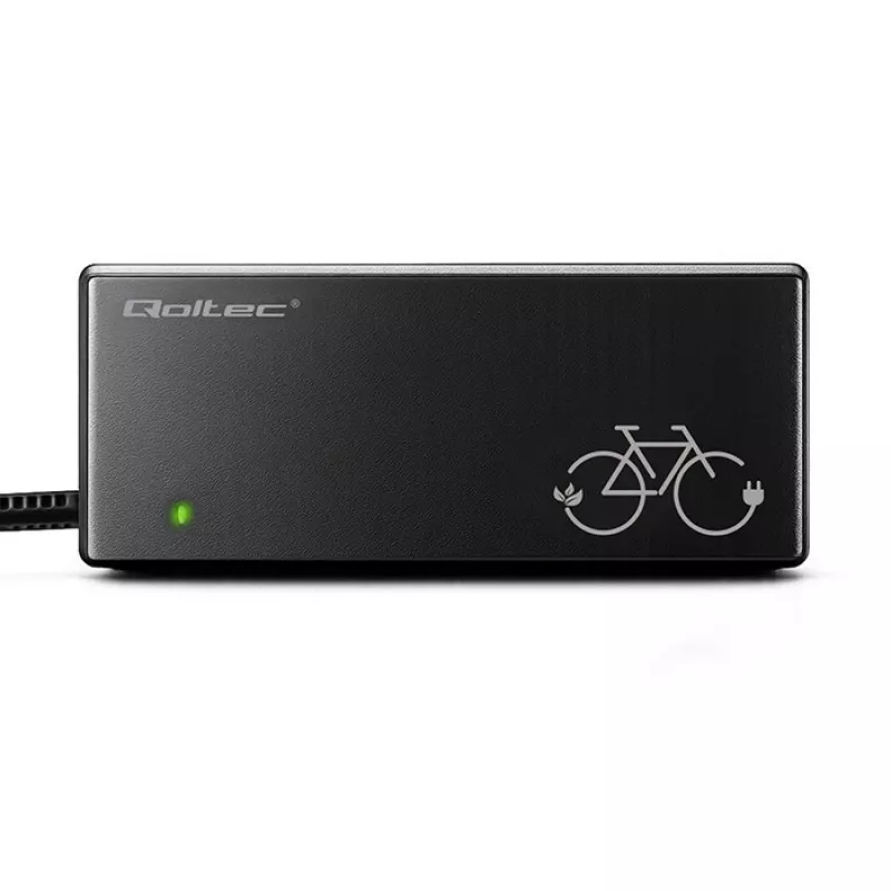 Carregador para bicicleta elétrica QOLTEC 36V–42V 2A com ficha GX12 de 3 pinos