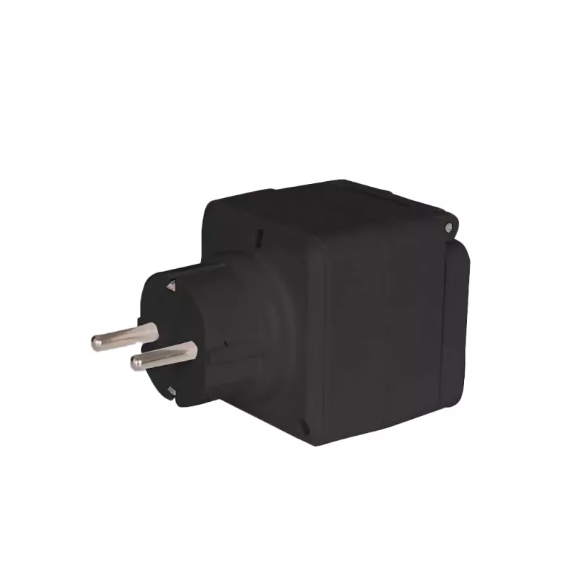 Tomada inteligente Denver PLO-108 preta exterior IP44 com fios sem fios
