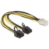 Cabo de alimentação interno DeLOCK 83433 0,3 m PCI-E 6+2 pinos 6 pinos