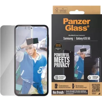 Película de proteção de ecrã com filtro de privacidade PanzerGlass Ultra-Wide Fit para Sam A35 com Easy Aligner