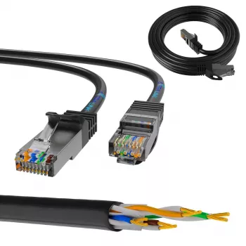 Cabo de rede Extralink LAN cabo de patch Cat.5e RJ-45 2 m preto