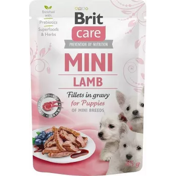 Comida húmida para cachorros Brit Mini Puppy Lamb saqueta individual 85 g para raças pequenas