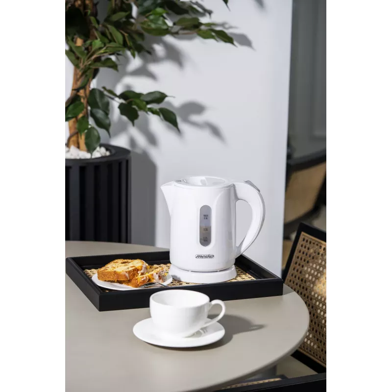 Chaleira elétrica Mesko | MS 1376 | Elétrica | 850 W | 0,8 L | Plástico | Base rotativa 360° | Branco