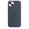 Capa de silicone Apple iPhone 14 Plus MagSafe Storm Blue