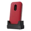 Telemóvel Doro Leva E22, 2,8 polegadas (7,11 cm) ecrã, Single SIM, câmara 0,3 MP, 1150 mAh, 127,8 g, vermelho/branco