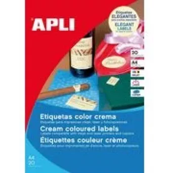 Etiquetas adesivas agipa Etiquetas universais ovais 63,5 x 42,3 mm creme para impressoras de jato de tinta e laser, fotocopiadoras – 1 unid.