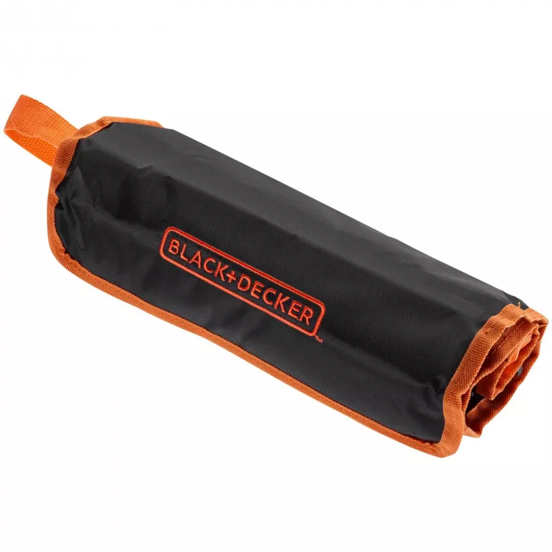 Conjunto de mecânico com bolsa enrolável 76 peças preto laranja