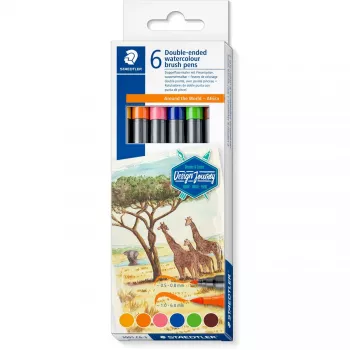 Staedtler 3001 C6-3 conjunto de marcadores de ponta dupla, 6 un.