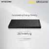 Powerbank portátil Nitecore NB10000 — 10000 mAh, USB‑A + USB‑C, 38 W saída total, cinzento