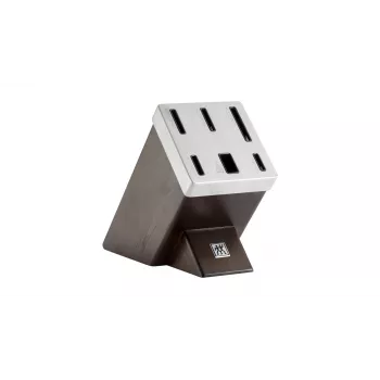 Conjunto de facas e bloco de corte ZWILLING 35145-000-0 — 7 peças, lâminas de aço inoxidável, cabos de plástico, incluindo faca de pão, descascador, faca de cozinha, faca de fatiar, compartimento para tesouras