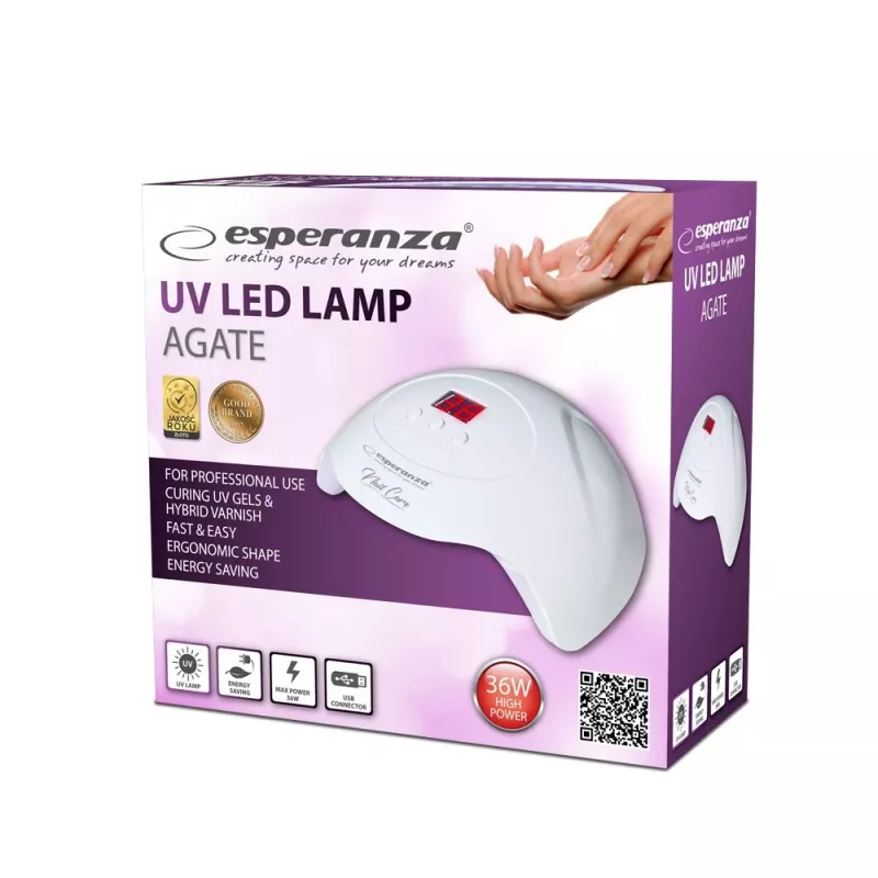 Esperanza EBN010 Agate lâmpada UV+LED para unhas, 36 W