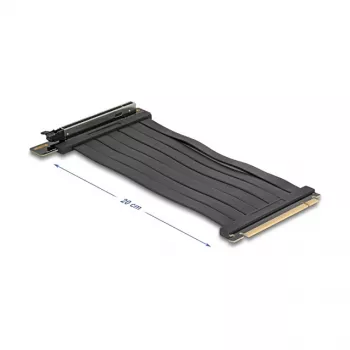 Placa riser PCI Express 5.0 x16 DELOCK 81289, slot x16, cabo de 20 cm