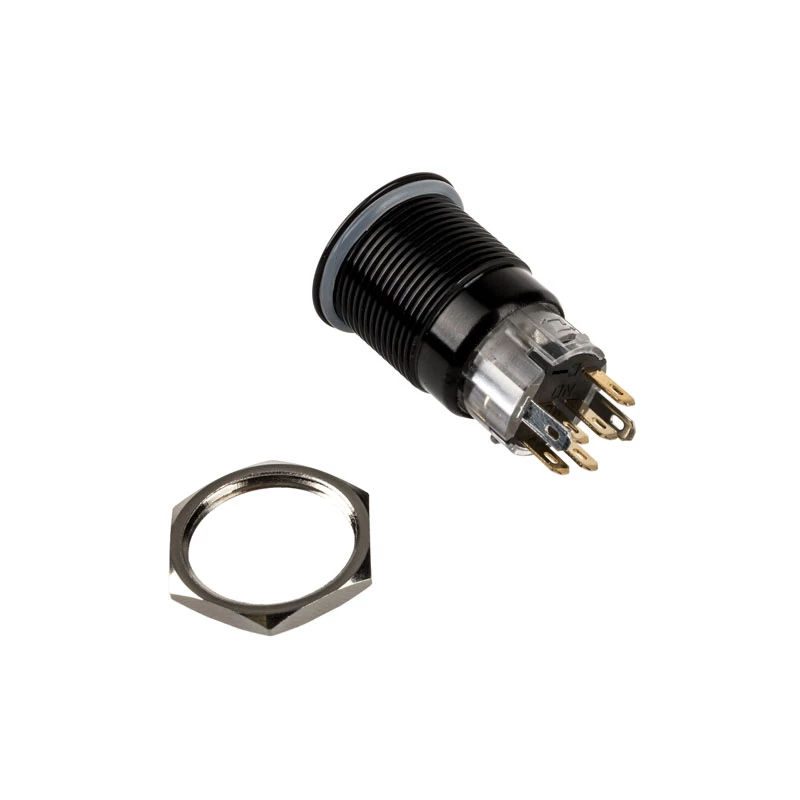 Interruptor/botão antivandalismo DimasTech 19mm Blackline Dot RGB PD218