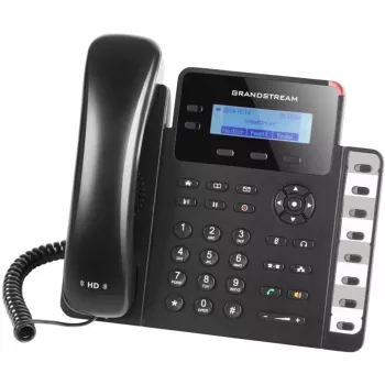 Telefone DECT Grandstream GXP1628 — telefone DECT de secretária/parede, LCD 132x48 px, alta-voz, 500 contactos, RJ-9 headset
