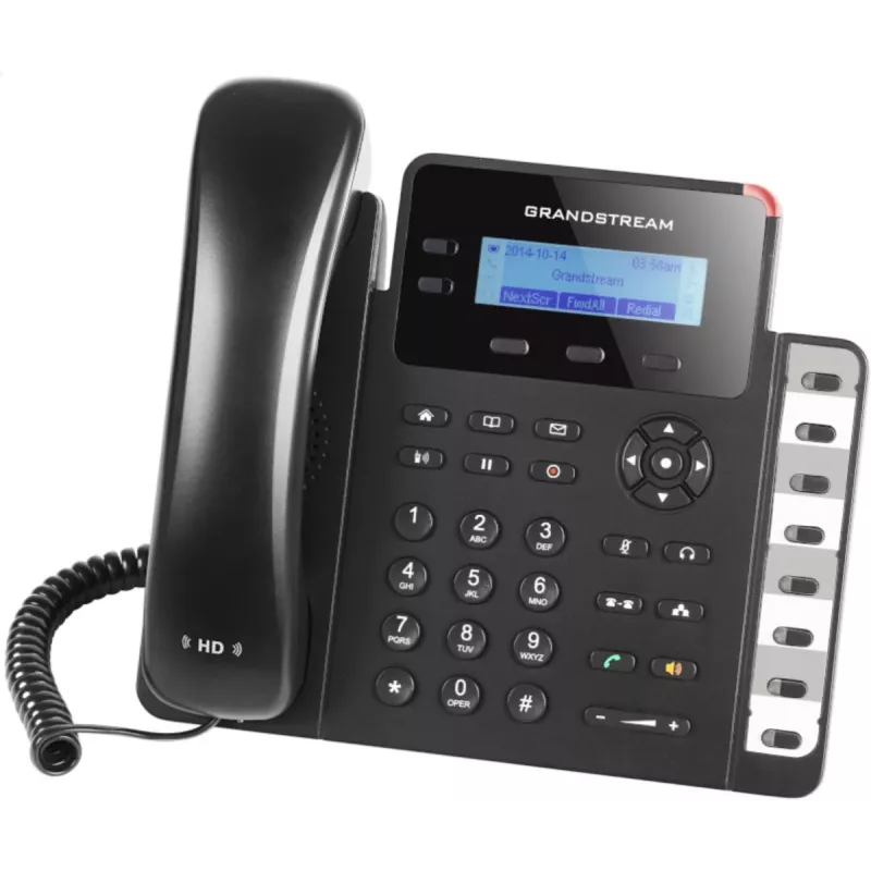 Telefone DECT Grandstream GXP1628 — telefone DECT de secretária/parede, LCD 132x48 px, alta-voz, 500 contactos, RJ-9 headset