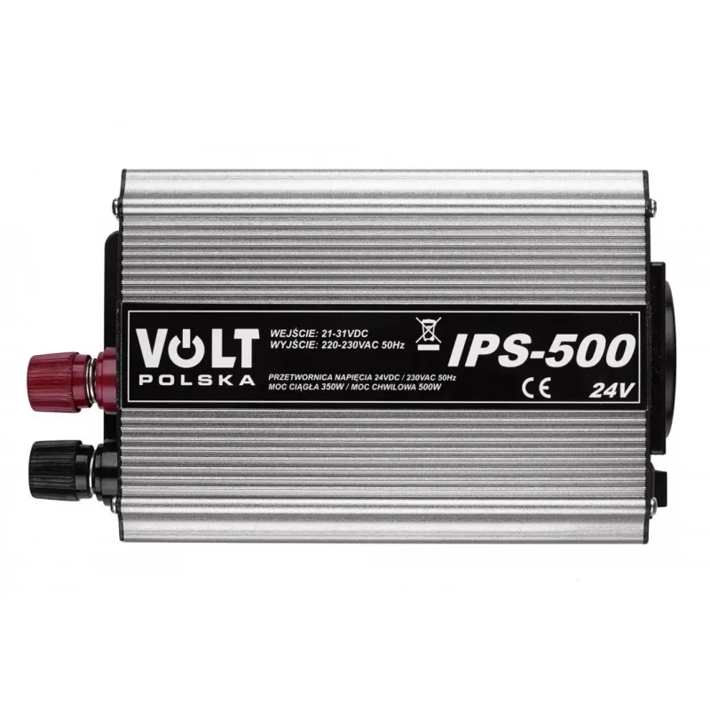 Inversor AZO 350/500W 24V para 230V modelo 4PRZ24230IPS500, 350W potência contínua / 500W potência de pico