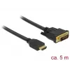 Adaptador de cabo de vídeo DeLOCK 85656 5 m HDMI tipo A DVI preto