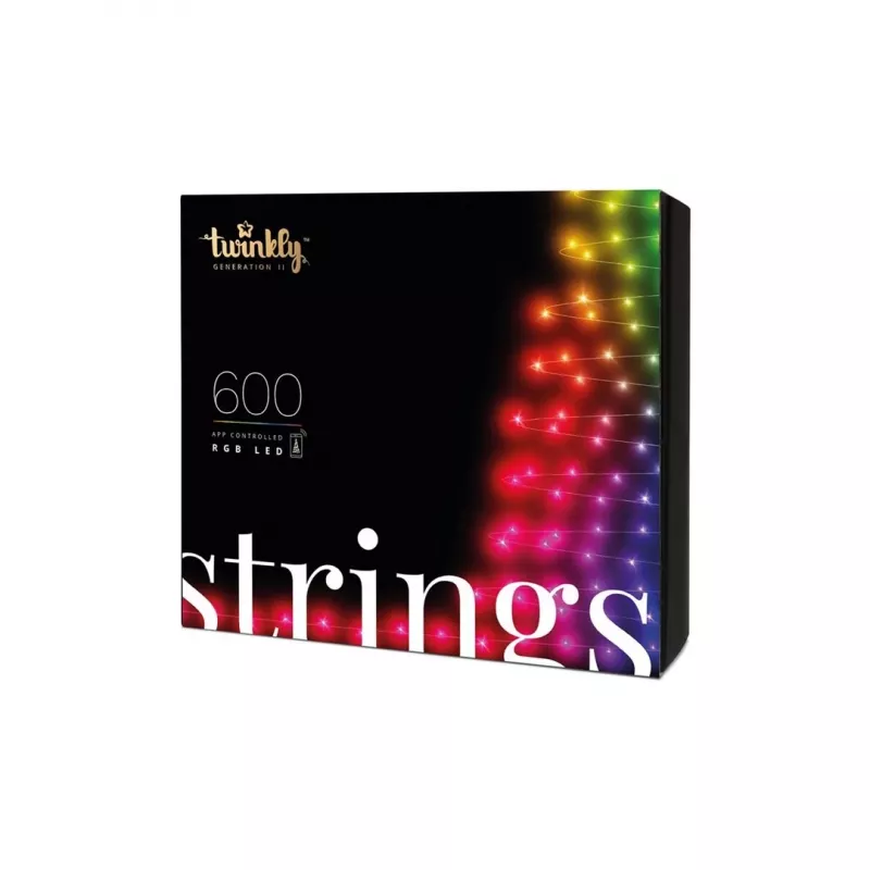 TWINKLY Strings 600 (TWS600STP-BEU) luzes inteligentes de árvore de Natal 600 LED RGB 48 m