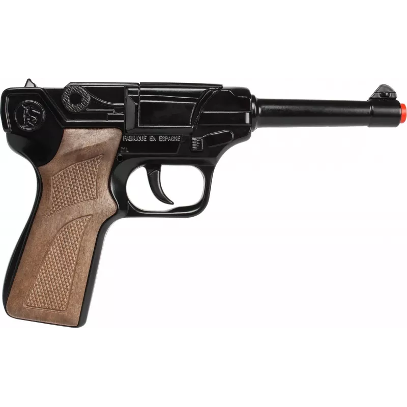 Revólver de polícia de brinquedo em metal Gonher 8 tiros, construção em metal, modelo 258441