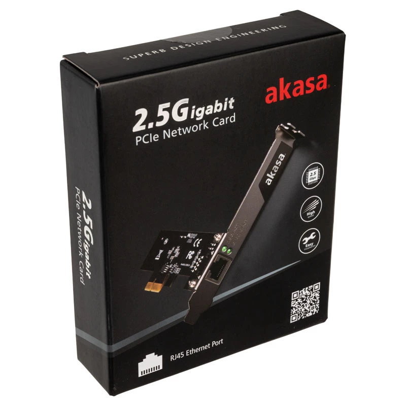 Akasa AK-PCCE25-01 - Integrado - Com fios - PCI Express - Ethernet - 2500 Mbit/s