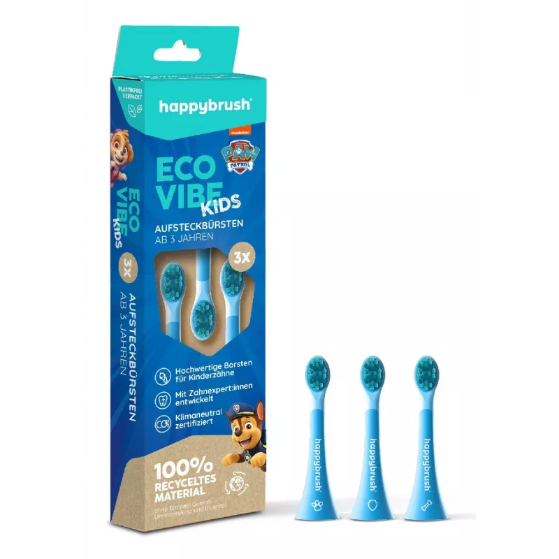 happybrush EcoVibe Kids Paw Patrol cabeças de escova de substituição, azul, 3 unid.