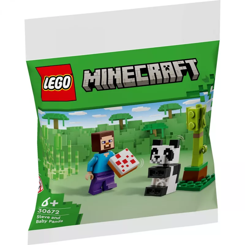 LEGO Minecraft Steve e Panda Bebé 30672 Saco de plástico