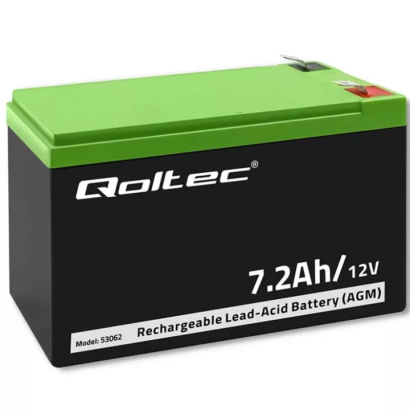 Bateria AGM Qoltec 53062 | 12V | 7,2 Ah | máx. 108A